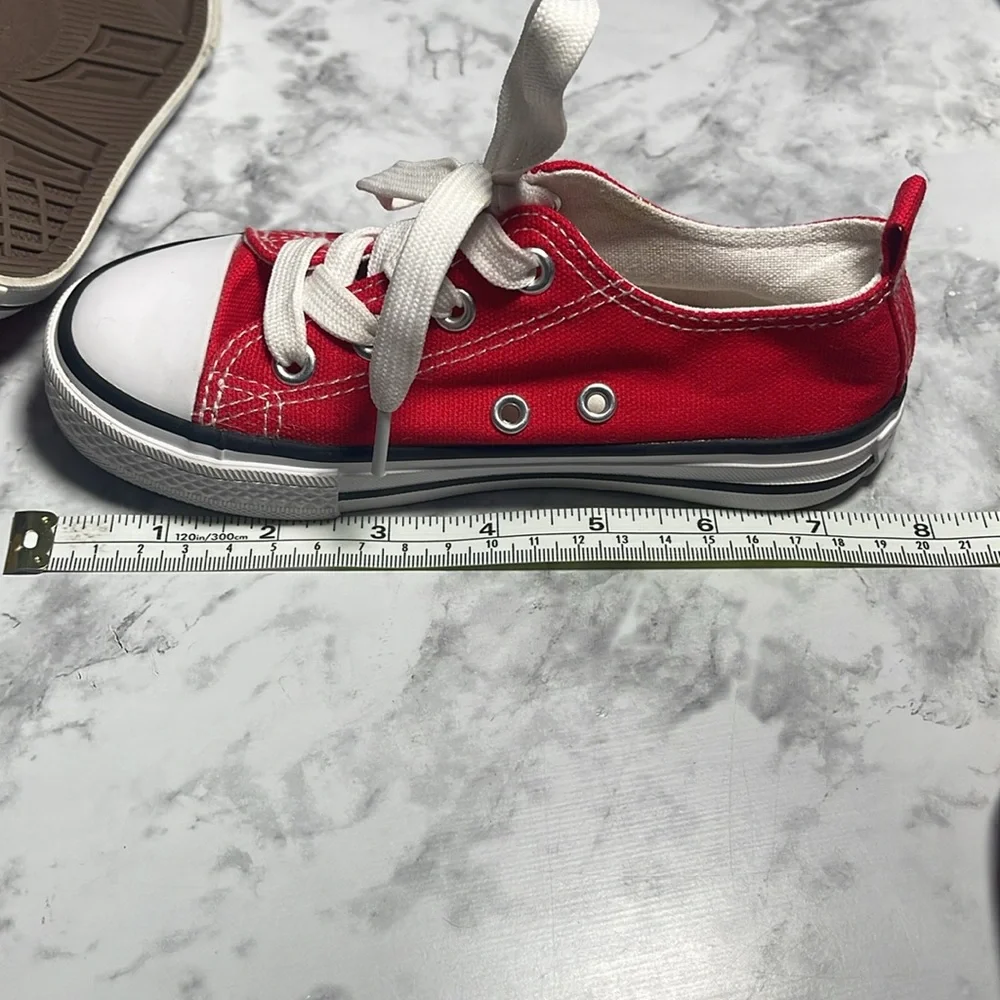 Kids Balahou Red Canvas Sneakers Casual School Shoes Size 29
